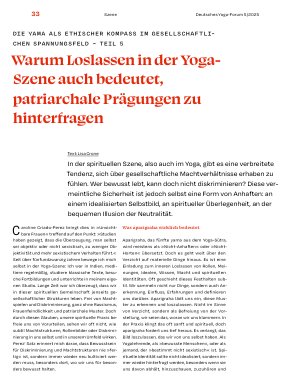 Vorschauseite 1: Warum Loslassen in der Yoga-Szene auch bedeutet, patriarchale Prägungen zu hinterfragen