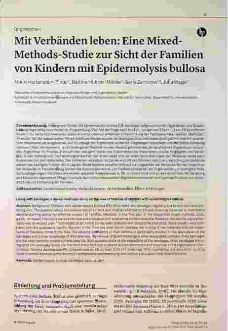 Vorschauseite 2: Mit Verbänden leben: Eine Mixed-Methods-Studie zur Sicht der Familien von Kindern mit Epidermolysis bullosa