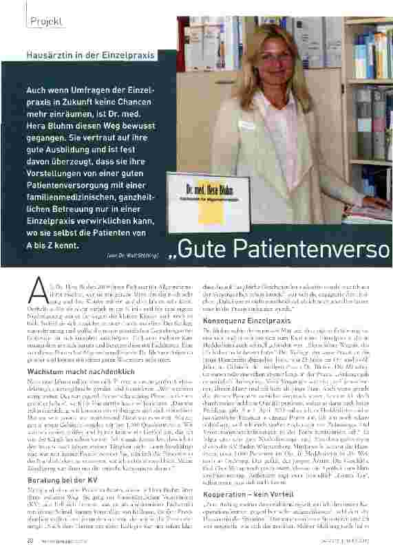Vorschauseite 1: Gute Patientenversorgung funktioniert für mich nur so