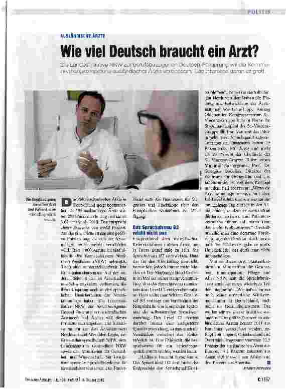 Vorschauseite 1: Wie viel Deutsch braucht ein Arzt?