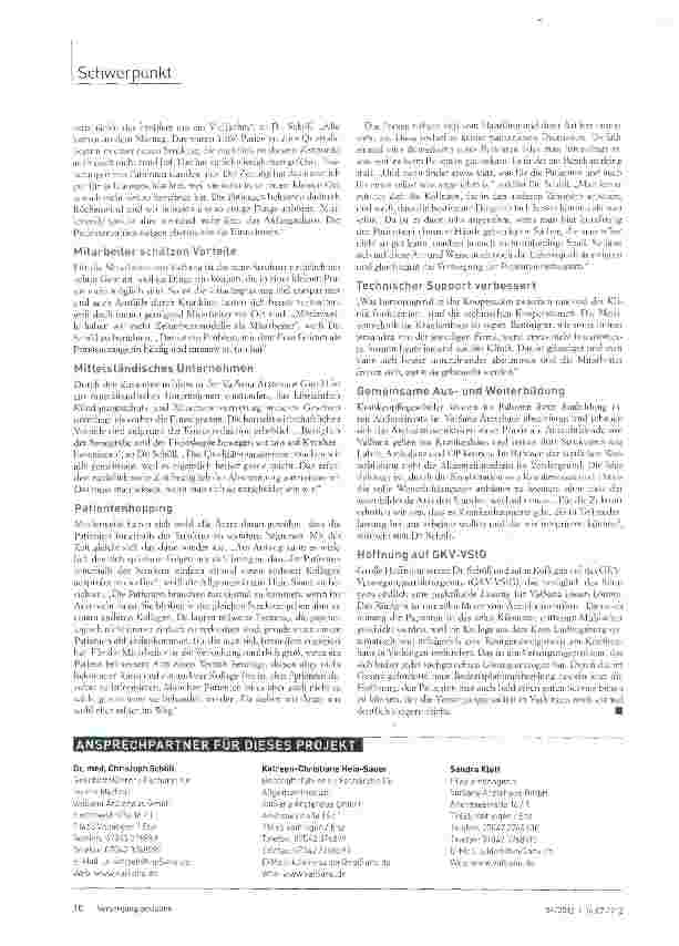 Vorschauseite 4: Kooperation Ambulant/ Stationär sichert die medizinische Versorgung