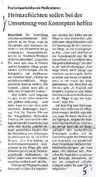Vorschauseite 1: Heimaufsichten sollen bei der Umsetzung von Konzepten helfen