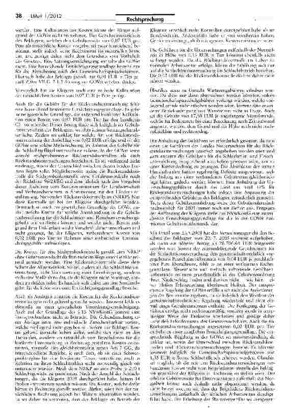 Vorschauseite 2: Gebühren für amtstierärztliche Untersuchungen GF1HG 26 II; GOVet la; NVerwKostG 3
