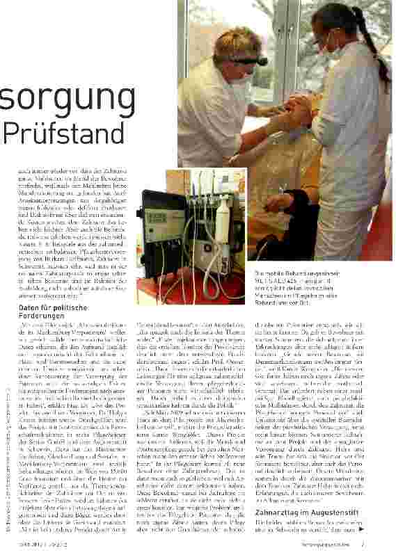 Vorschauseite 2: Zahnmedizinische Versorgung immobiler Patienten auf dem Prüfstand