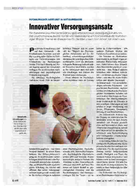 Vorschauseite 1: Innovativer Versorgungsansatz