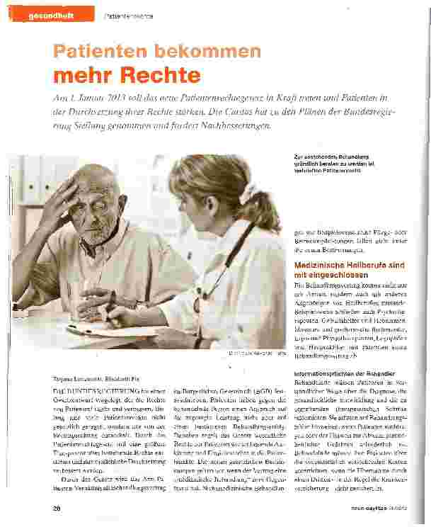 Vorschauseite 1: Patienten bekommen mehr Rechte