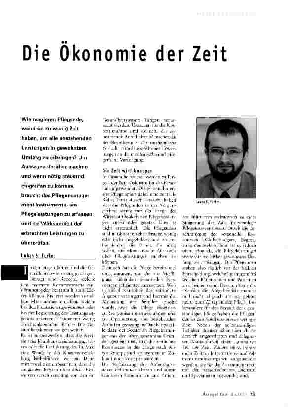 Vorschauseite 1: Die Ökonomie der Zeit