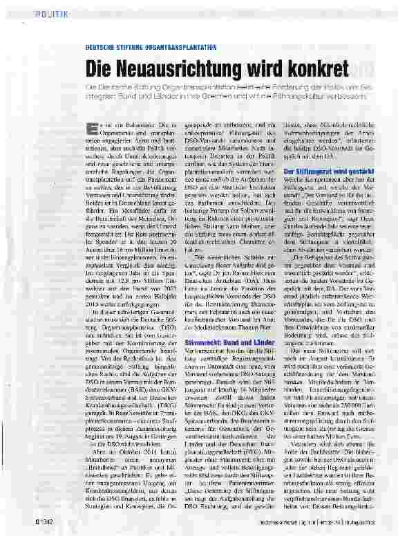 Vorschauseite 1: Die Neuausrichtung wird konkret