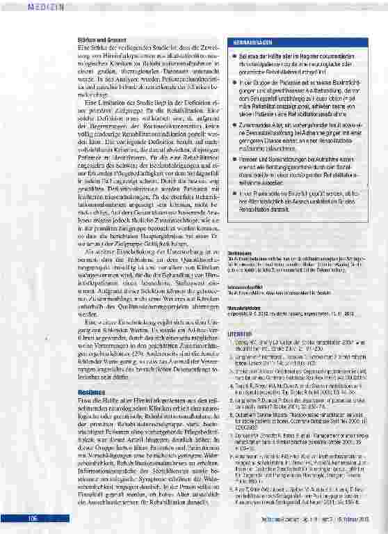 Vorschauseite 6: Wer erhält eine Rehabilitation nach ischämischem Schlaganfall?