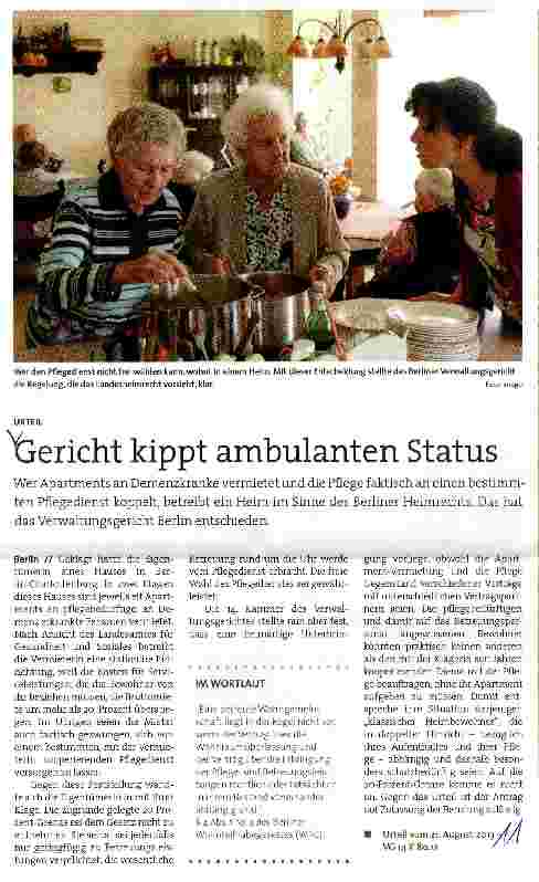Vorschauseite 1: Gericht kippt ambulanten Status