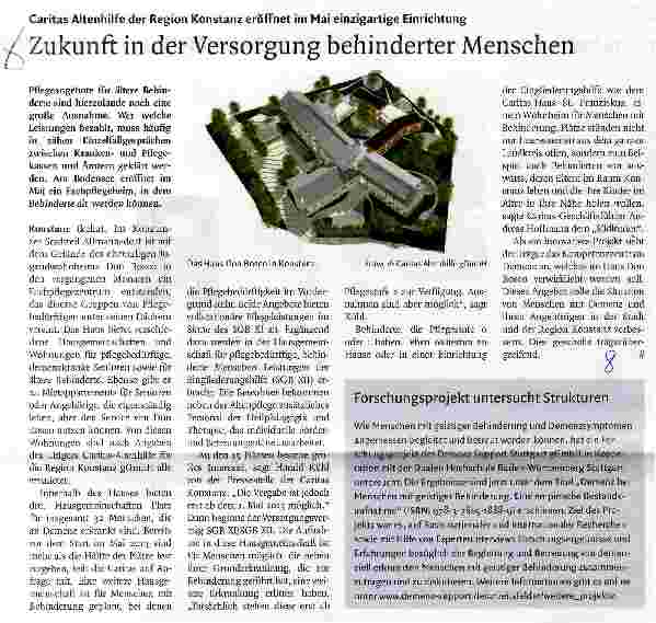 Vorschauseite 1: Zukunft in der Versorgung behinderter Menschen