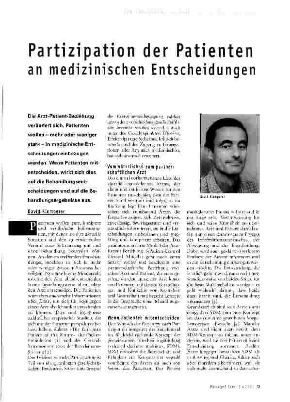 Vorschauseite 1: Partizipation der Patienten an medizinischen Entscheidungen