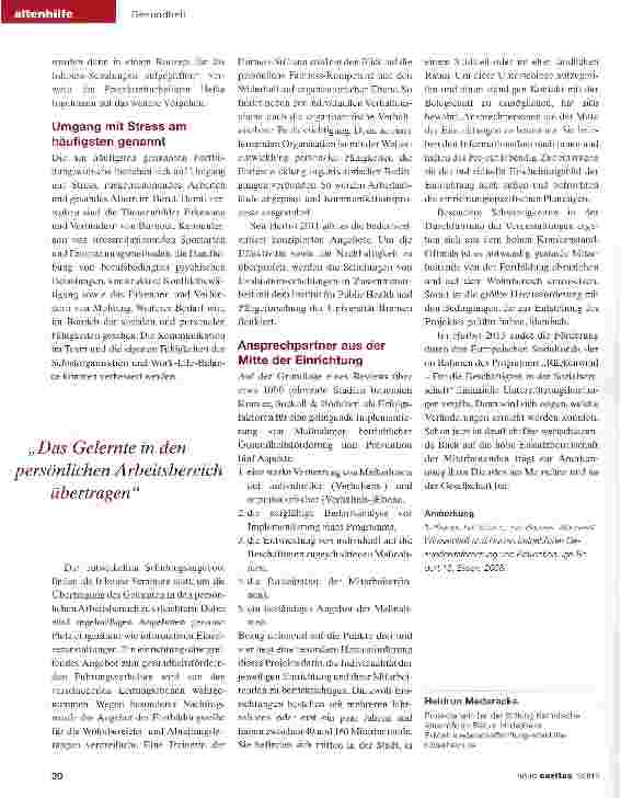 Vorschauseite 2: Die Gesundheit des Pflegepersonals stärken