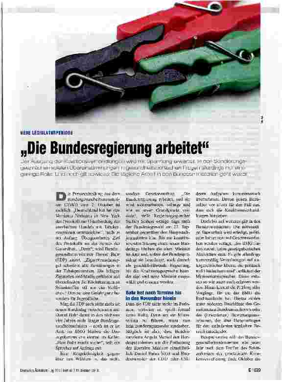 Vorschauseite 1: „Die Bundesregierung arbeitet