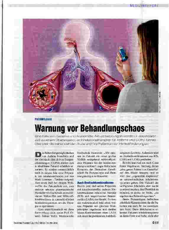 Vorschauseite 1: Warnung vor Behandlungschaos