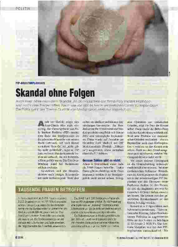 Vorschauseite 1: Skandal ohne Folgen