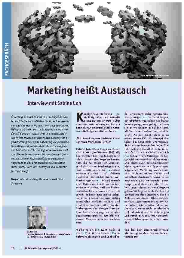Vorschauseite 1: Marketing heißt Austausch.