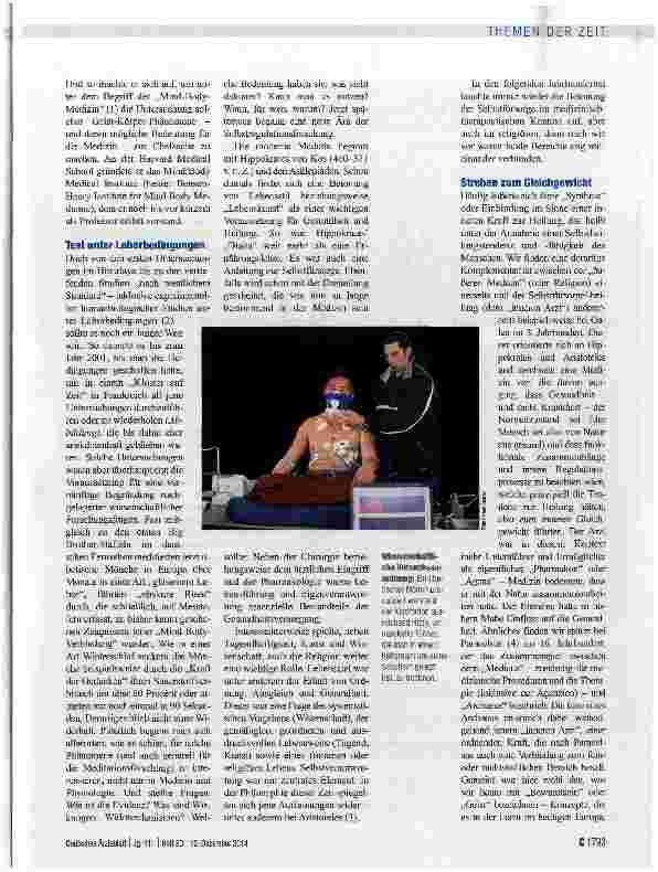 Vorschauseite 2: Selbstheilung als Teil der Medizin Ein medizinisch-kuitureller Bück auf die moderne Autoregulationsforschung
