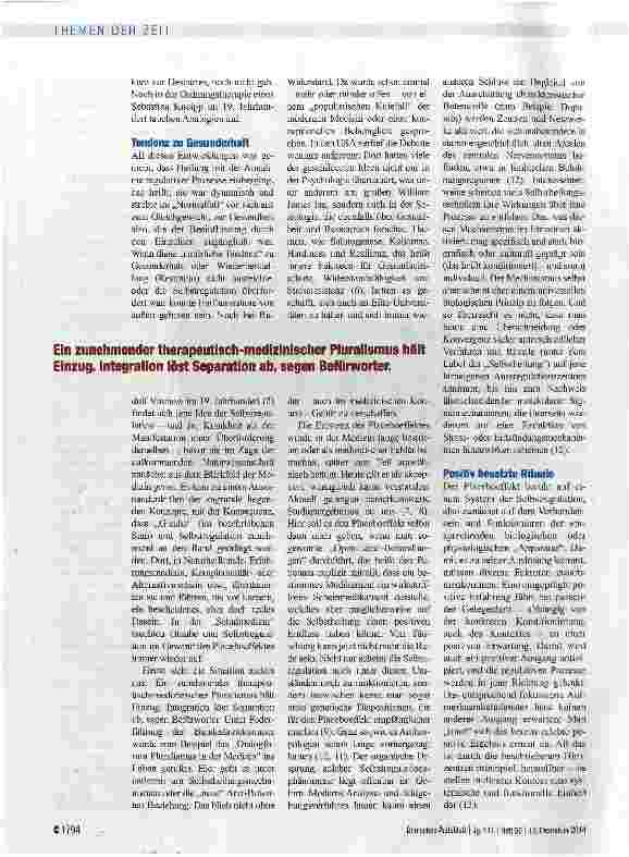 Vorschauseite 3: Selbstheilung als Teil der Medizin Ein medizinisch-kuitureller Bück auf die moderne Autoregulationsforschung