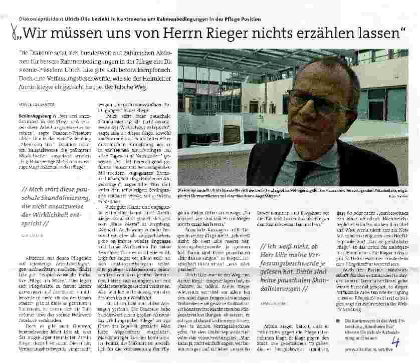 Vorschauseite 1: Wir müssen uns von Herrn Rieger nichts erzählen lassen