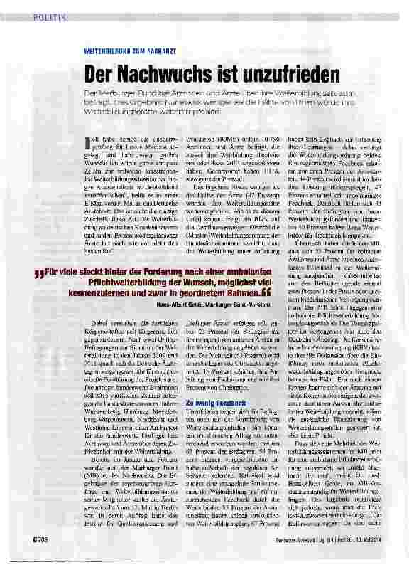 Vorschauseite 1: Der Nachwuchs ist unzufrieden