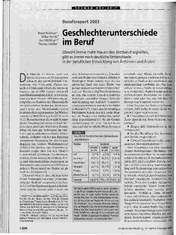 Vorschauseite 1: Geschlechterunterschiede im Beruf