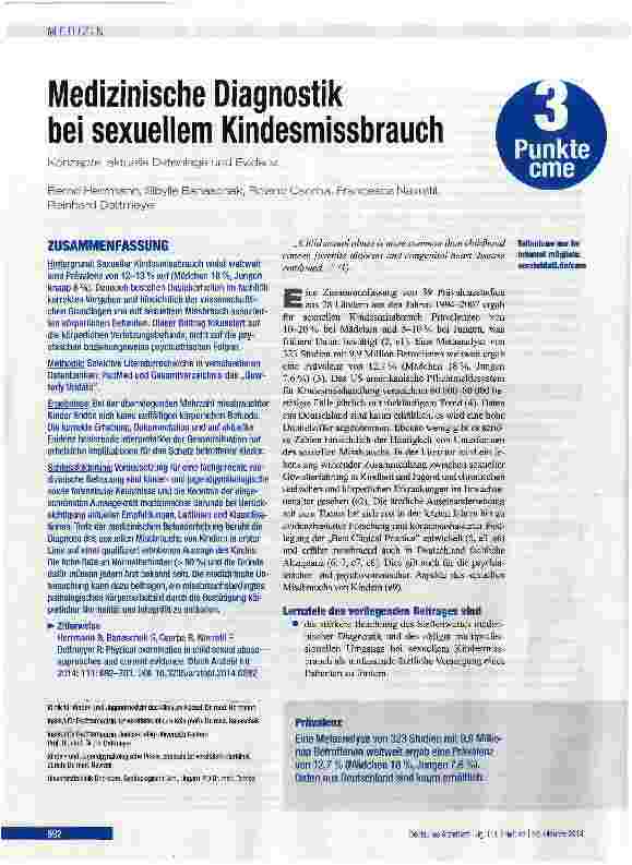 Vorschauseite 1: Medizinische Diagnostik bei sexuellem Kindesmissbrauch