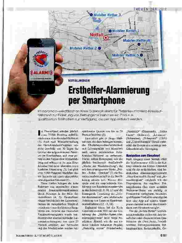 Vorschauseite 1: Ersthelfer-Alarmierung per Smartphone