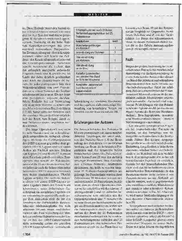 Vorschauseite 4: Neue Trends in der Brustrekonstruktion mitkörpereigenem Gewebe