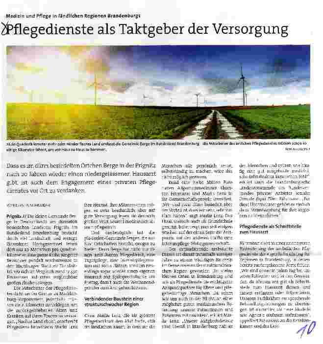 Vorschauseite 1: Pflegedienste als Taktgeber der Versorgung