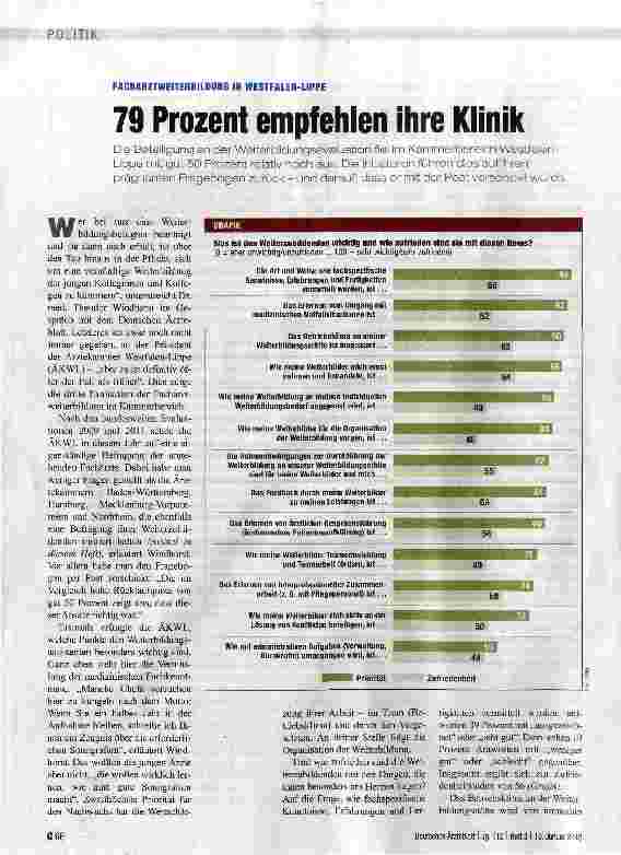 Vorschauseite 1: 79 Prozent empfehlen ihre Klinik