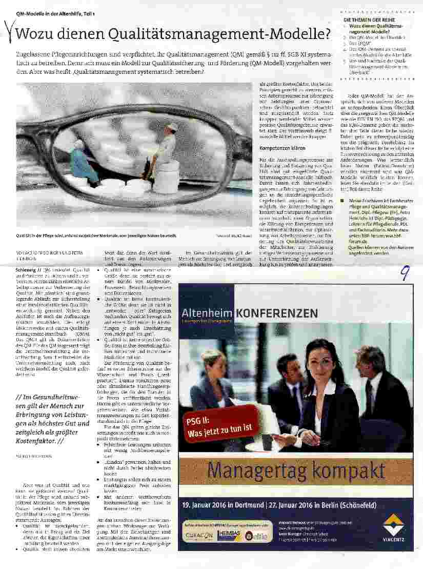 Vorschauseite 1: OM-Modelle in der Altenhilfe, Teil 1 Wozu dienen Qualitätsmanagement-Modelle?