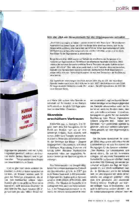 Vorschauseite 2: OrganmangelEin Problem, keine Lösung
