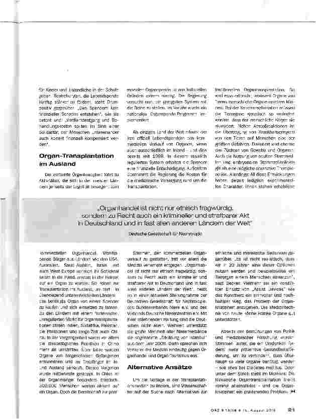Vorschauseite 4: OrganmangelEin Problem, keine Lösung