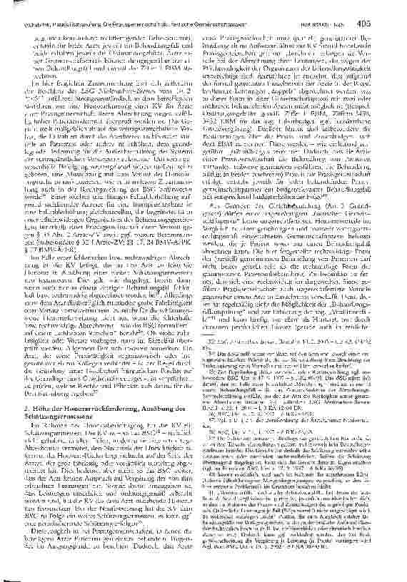Vorschauseite 6: Plausibilitätsprüfung: Die Praxisgemeinschaft als faktische Gemeinschaftspraxis -Zur Abrechnung ärztlicher Leistungen in einer Praxisgemeinschaft bei auffällig hoher Patienteniden…