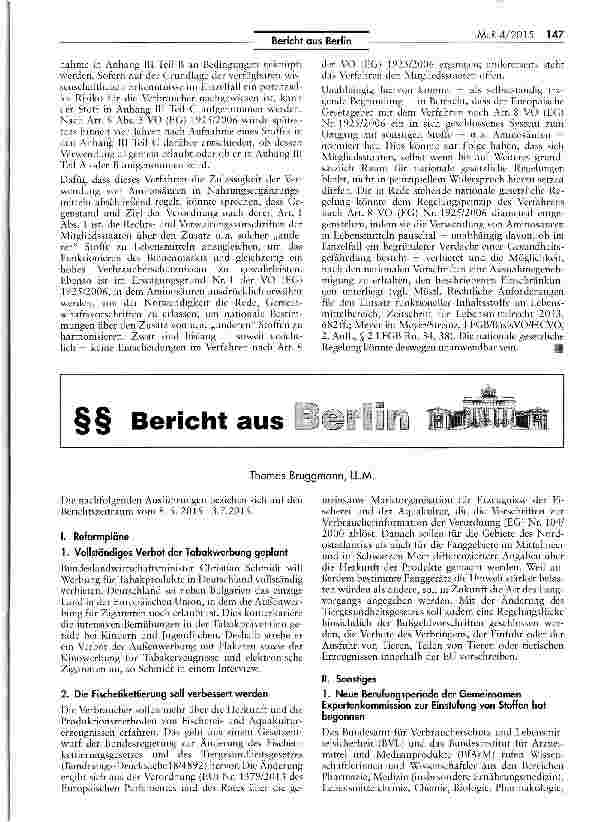 Vorschauseite 6: 7 Europarechtliche Vereinbarkeit der Regelungen des LFGB, zum Verbot des Hersteilens oder Behandeins bzw. des Inverkehrbringens eines Nahrungsergänzungs-mittels mit Aminosäuren (h…