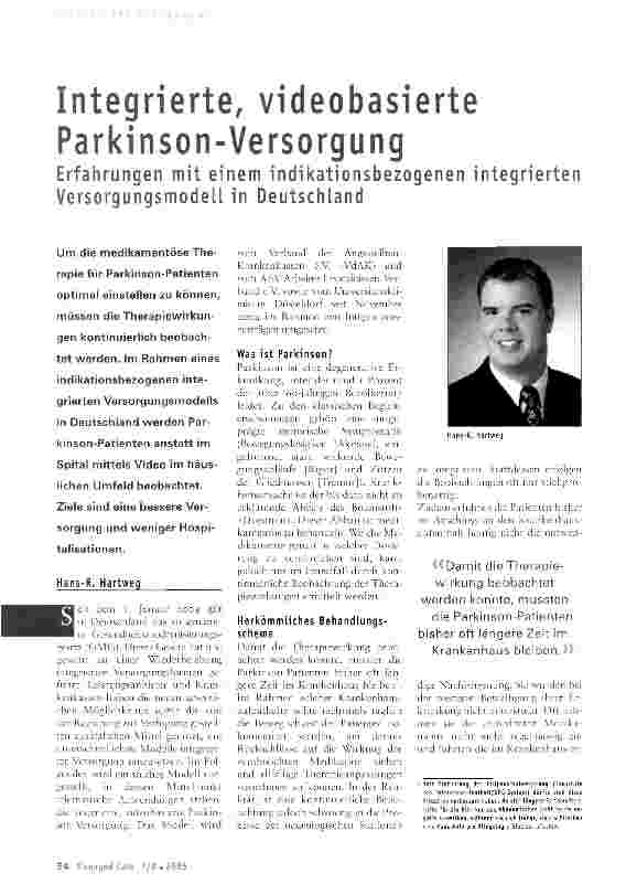 Vorschauseite 1: Integrierte, videobasierte Parkinson-Versorgung