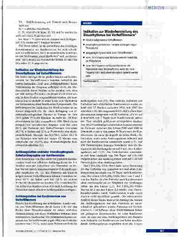 Vorschauseite 2: Kardioversion von nichtvalvulärem Vorhofflimmern
