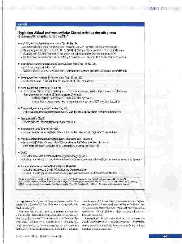 Vorschauseite 2: Indikationen zur allogenen Stammzelltransplantation bei myeloischen Neoplasien