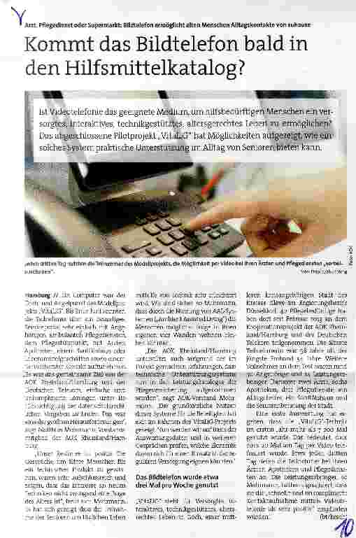 Vorschauseite 1: Kommt das Bildtelefon bald in den Hilfsmittelkatalog?