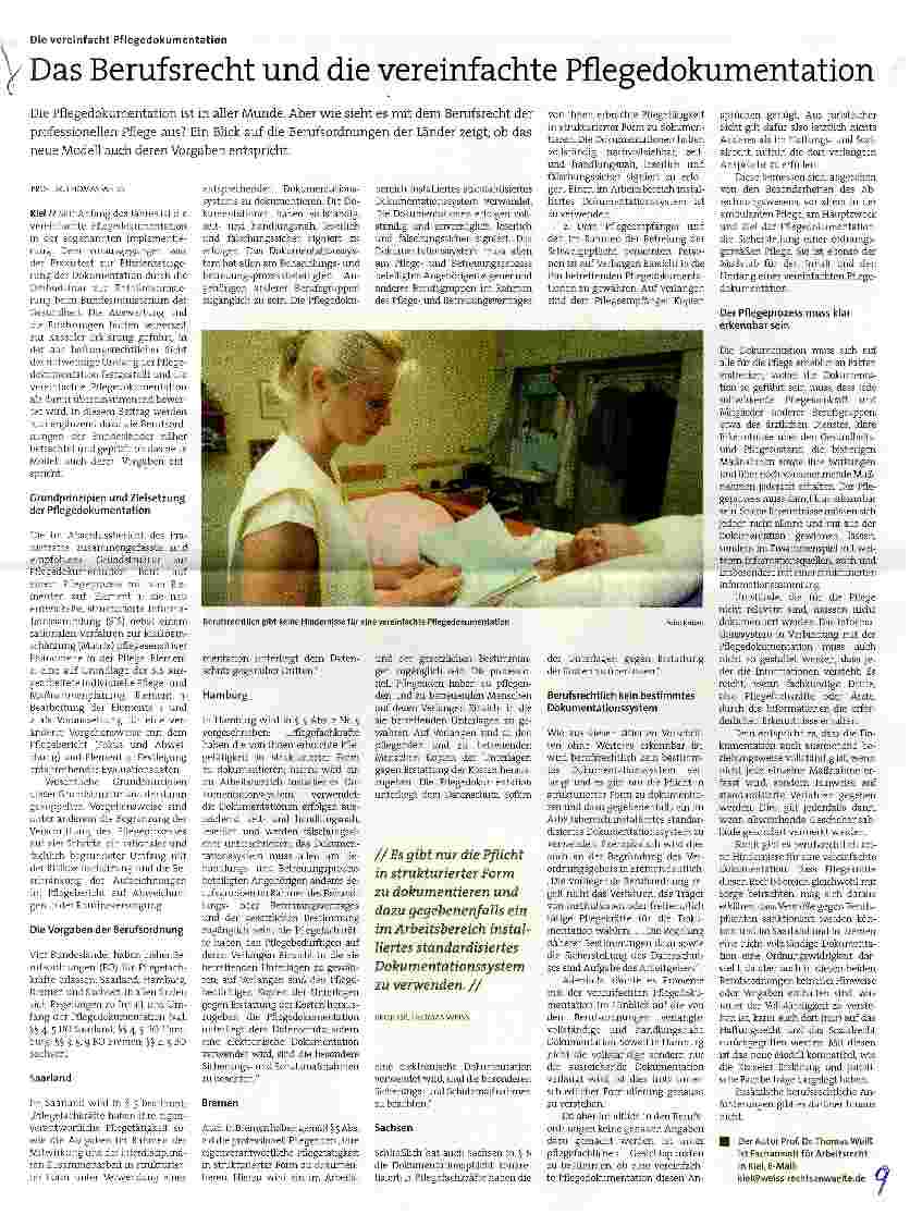 Vorschauseite 1: Das Berufsrecht und die vereinfachte Pflegedokumentation