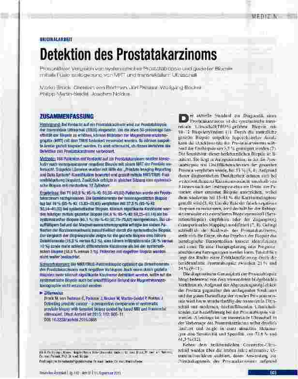 Vorschauseite 1: Detektion des Prostatakarzinoms