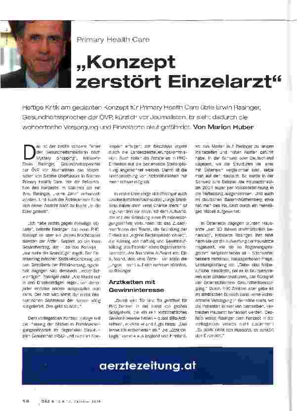 Vorschauseite 1: Konzept zerstört Einzelarzt