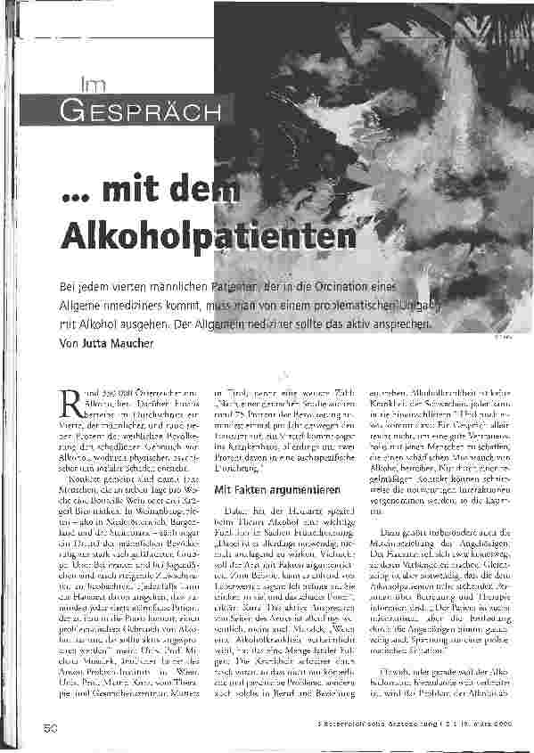 Vorschauseite 1: Im Gespräch mit dem Alkoholpatienten