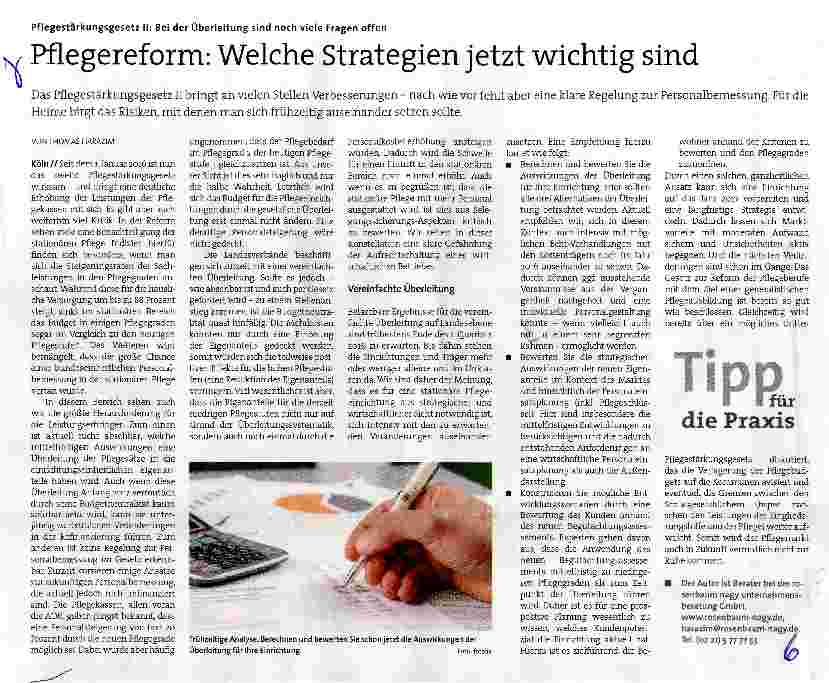 Vorschauseite 1: Pflegereform: Welche Strategien jetzt wichtig sind