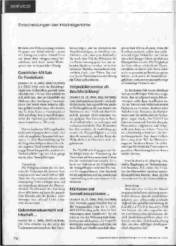 Vorschauseite 2: Privatpraxis als Liebhaberei?