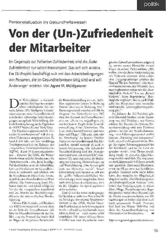 Vorschauseite 1: Von der (Un-)Zufriedenheit der Mitarbeiter