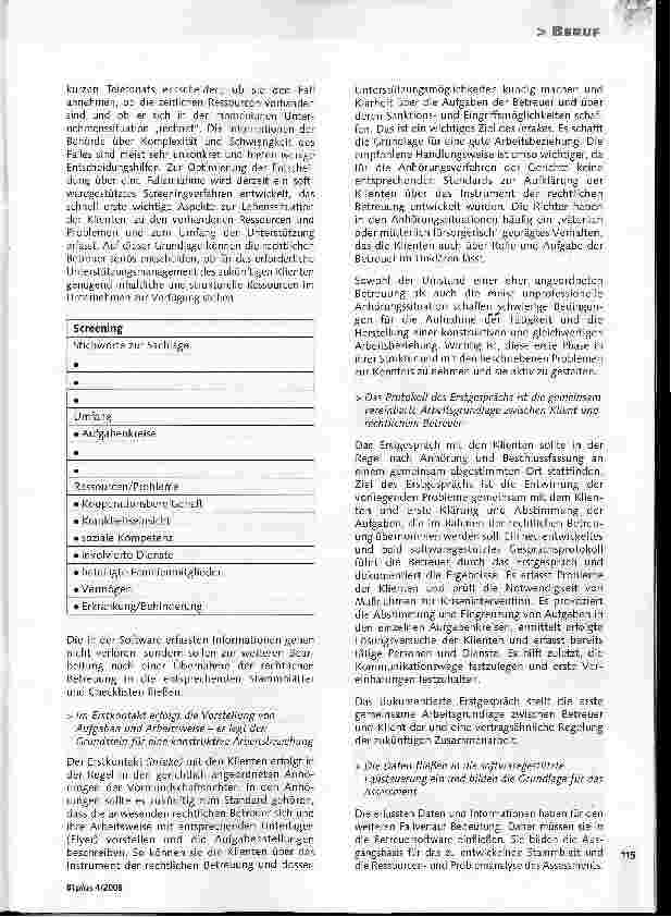 Vorschauseite 4: Fallsteuerung - Rechtliche Betreuung auf Grundlage des Case Managements: die Kontaktaufnahme
