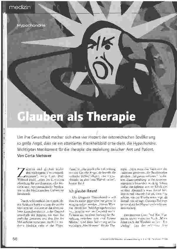 Vorschauseite 1: Hypochondrie - Glauben als Therapie