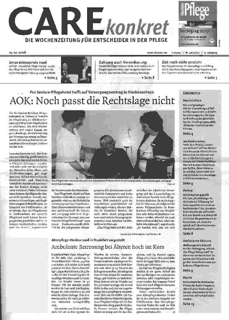 Vorschauseite 1: AOK: Noch passt die Rechtslage nicht